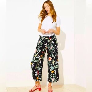 LOFT Multicolor Floral Wide Leg Pants